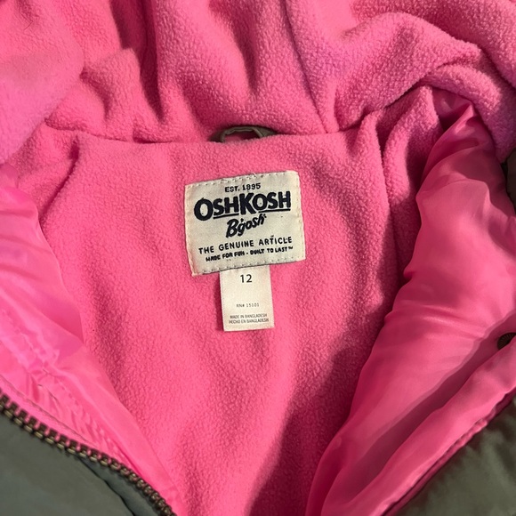 Oshkosh Faux Fur Hooded Girls Parka / size 12 / - Picture 3 of 8